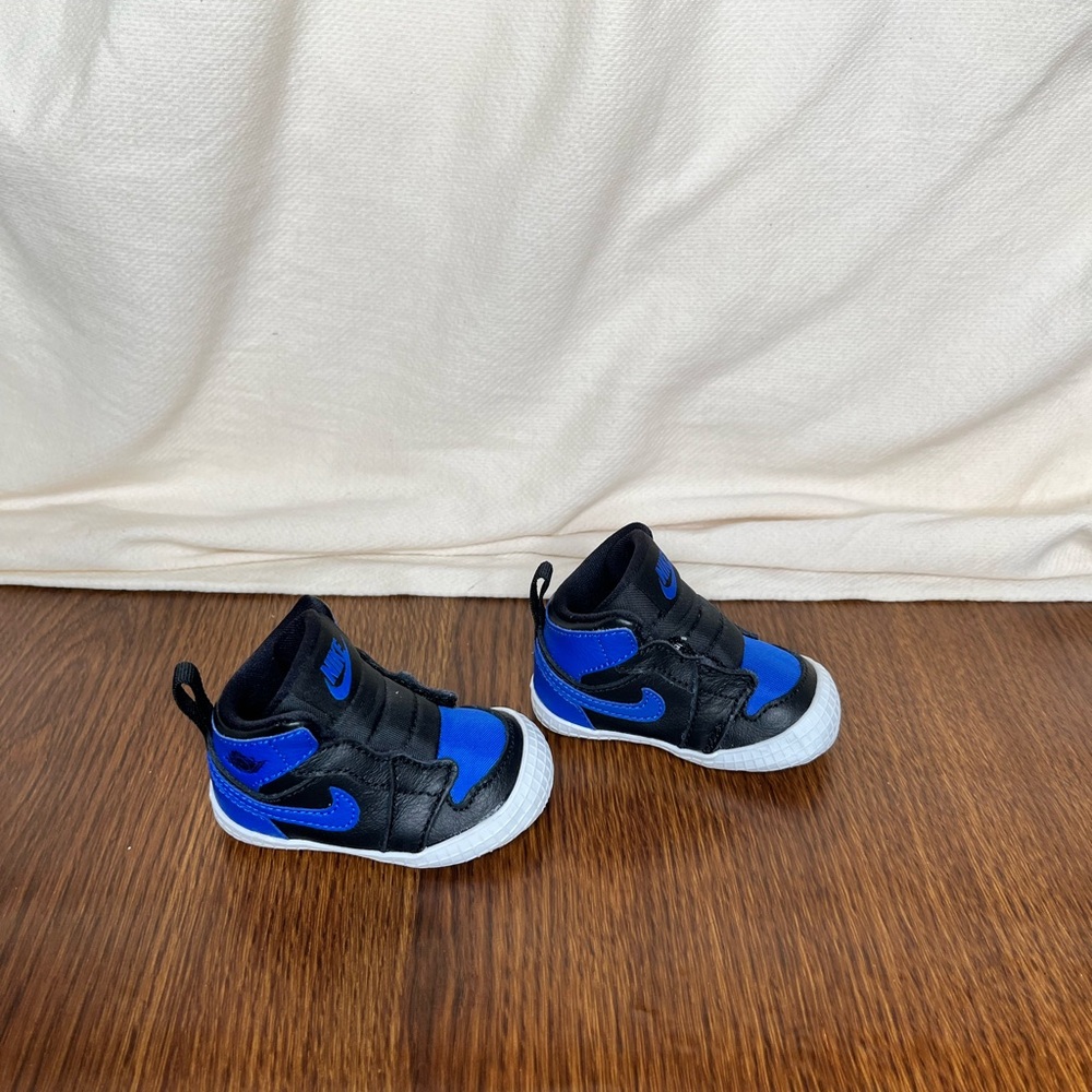 Nike Air Jordan 1 Black Royal Blue Crib Bootie